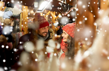 Image showing happy couple at christmas market