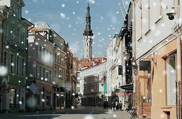 Image showing empty street of Tallinn city old town