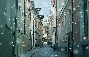 Image showing empty street of Tallinn city old town