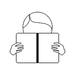 Image showing Boy reading book icon