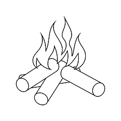 Image showing Icon of camping fire 