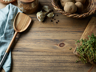 Image showing rustic kitchen table top