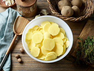 Image showing fresh raw potato slices