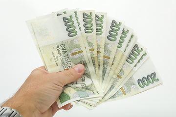 Image showing czech banknotes crowns