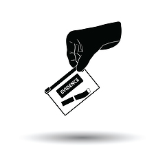 Image showing Hand holding evidence pocket icon