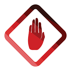 Image showing Icon of Warning hand