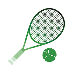 Image showing Tennis rocket and ball icon