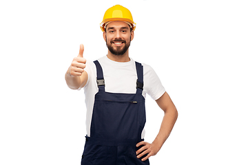 Image showing male worker or builder showing thumbs up