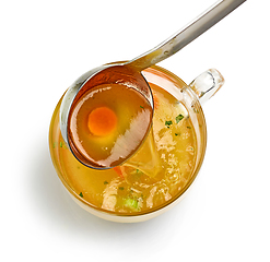 Image showing cup of fresh chicken broth