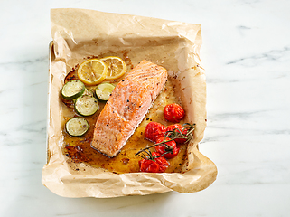 Image showing roasted salmon filet