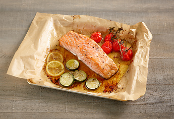 Image showing roasted salmon filet