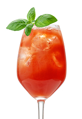 Image showing glass of tomato juice cocktail