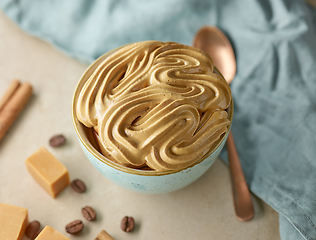 Image showing whipped caramel and coffee cream dessert