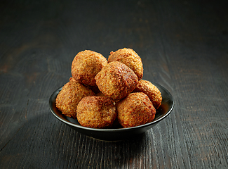 Image showing bowl of fried falafel balls