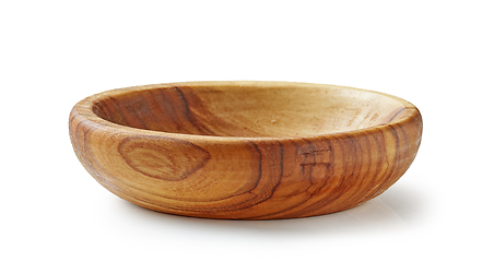 Image showing new empty olive wood bowl