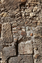 Image showing Texture of an old wall of stones and bricks