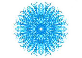 Image showing Abstract blue shape like a snowflake on a white