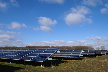 Image showing Rows of solar panels