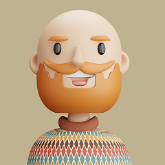 Image showing 3D cartoon avatar of smiling bearded man