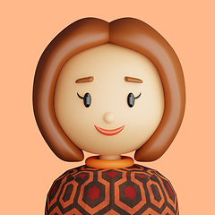 Image showing 3D cartoon avatar of smiling woman