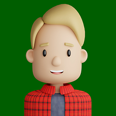 Image showing 3D cartoon avatar of smiling young  man