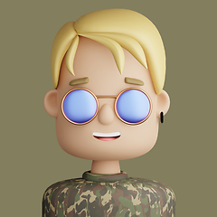 Image showing 3D cartoon avatar of smiling young  man