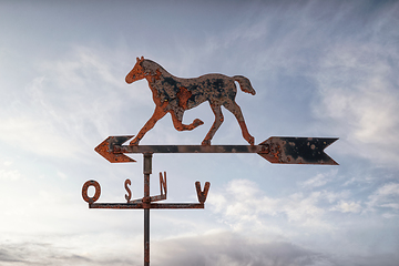 Image showing Weather vane with a horse figure