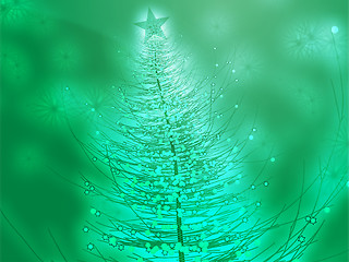 Image showing Sparkly christmas tree illustration