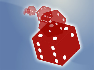 Image showing Rolling red dice illustration