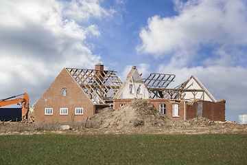 Image showing House demolition in rural surroundings
