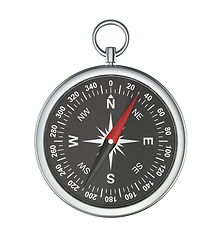 Image showing Modern silver compass