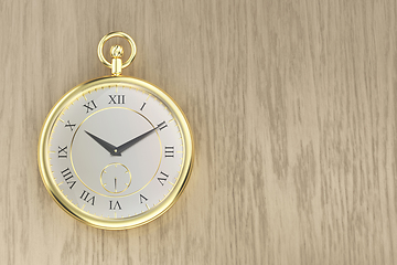 Image showing Shiny golden pocket watch