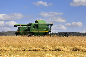 Image showing John Deere Combine Harvester in Field