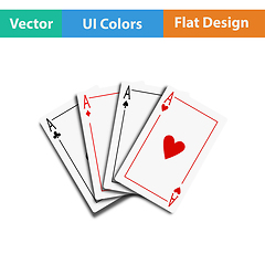 Image showing Set of four card icons