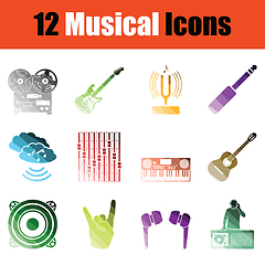 Image showing Musical icon set