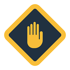 Image showing Icon of Warning hand