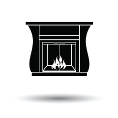 Image showing Fireplace with doors icon