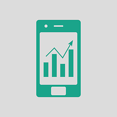 Image showing Smartphone with analytics diagram icon