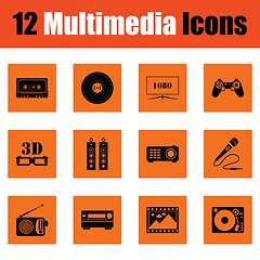 Image showing Set of multimedia icons