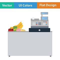 Image showing Supermarket store counter desk icon