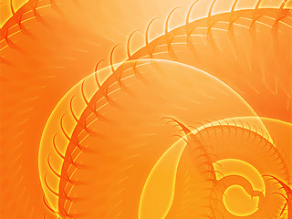 Image showing Swirling spiral fronds abstract