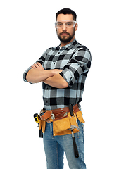 Image showing happy male worker or builder with crossed arms