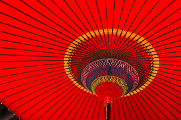 Image showing Japanese traditional red umbrella