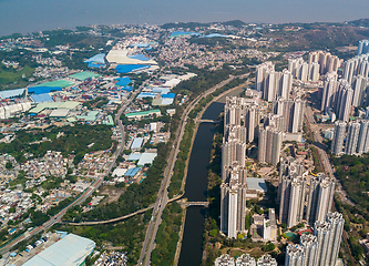 Image showing Top view of Hong Kong building