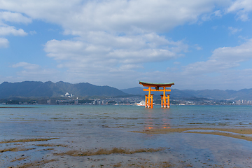 Image showing Itsukushima with blue sky