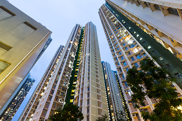 Image showing Skyscraper building at night