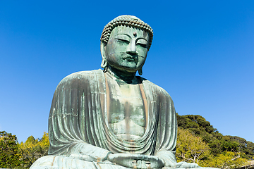 Image showing Buddha in Kamakura with sunny blue sky