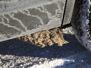 Image showing Dirty car, winter