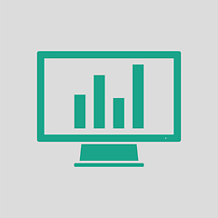 Image showing Monitor with analytics diagram icon