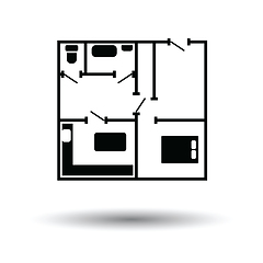 Image showing Icon of apartment plan